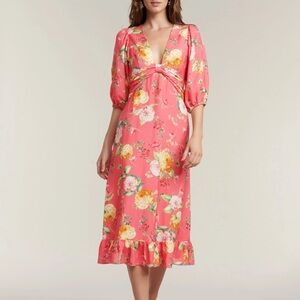 Forever New Melbourne Cartier Linen Midi Dress size 8